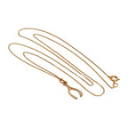 9ct Rose Gold Wishbone Necklace - 18 Inch Chain