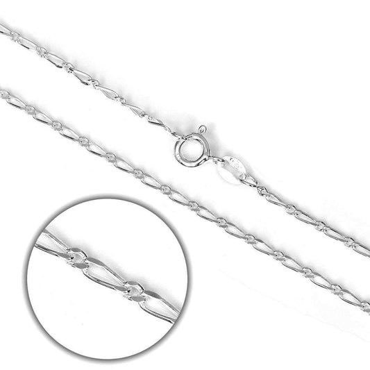 Sterling Silver Figaro Chain 16 - 24 Inches