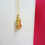 9ct Gold Hollow Cat Necklace - 18 Inch Chain