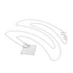 Sterling Silver Engravable Flat Diamond Shape Pendant Necklace 14 - 22 Inches