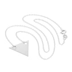 Sterling Silver Engravable Flat Triangle Pendant Necklace 14 - 22 Inches