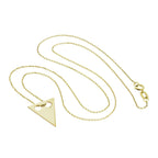 9ct Gold Engravable Flat Triangle Pendant Necklace 16 - 20 Inches