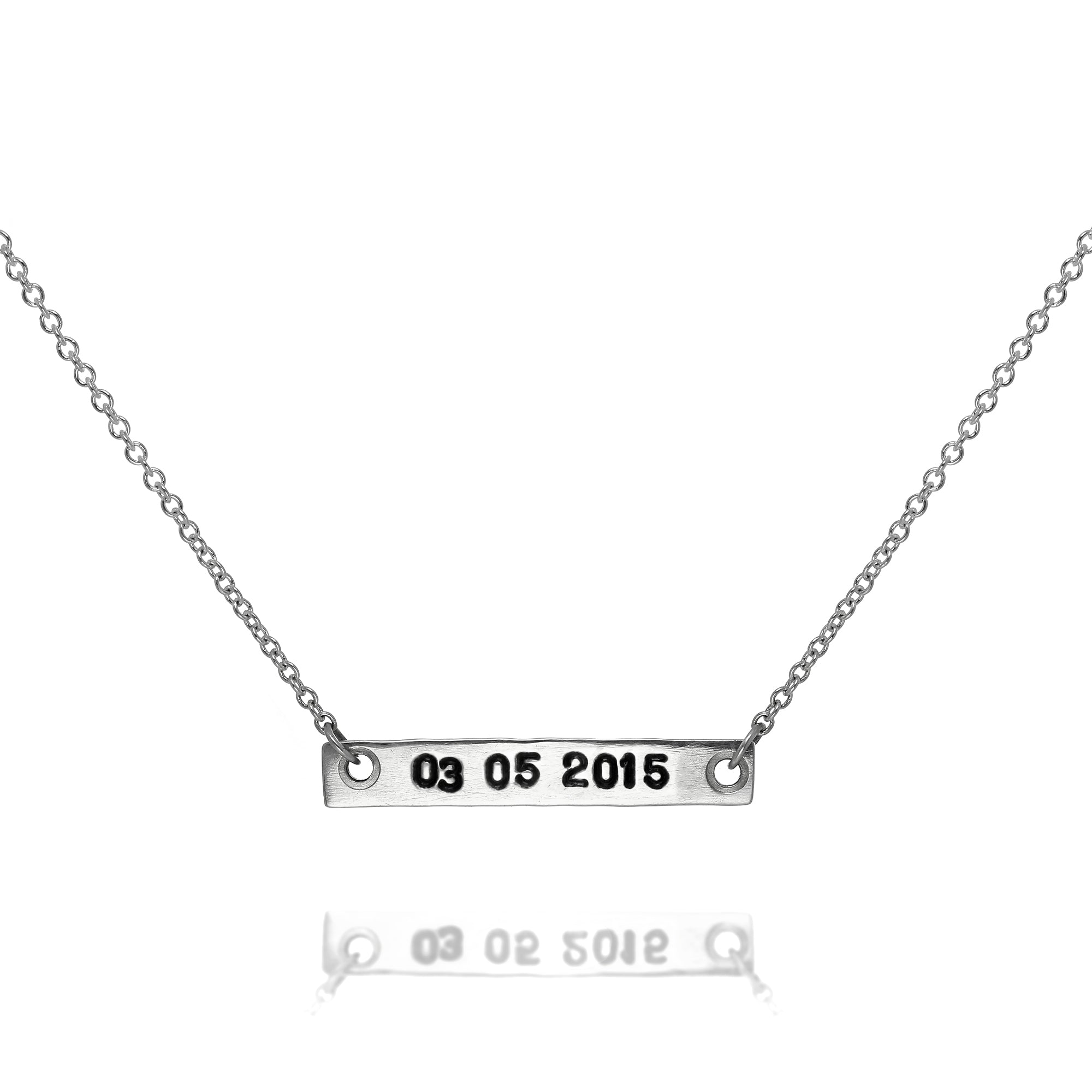 Personalised Sterling Silver Bar Necklace