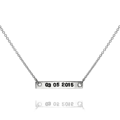 Personalised Sterling Silver Bar Necklace