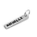 Personalised Sterling Silver Hammered Drop Hand Made Charm