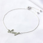 Personalised Sterling Silver Name Adjustable Bracelet