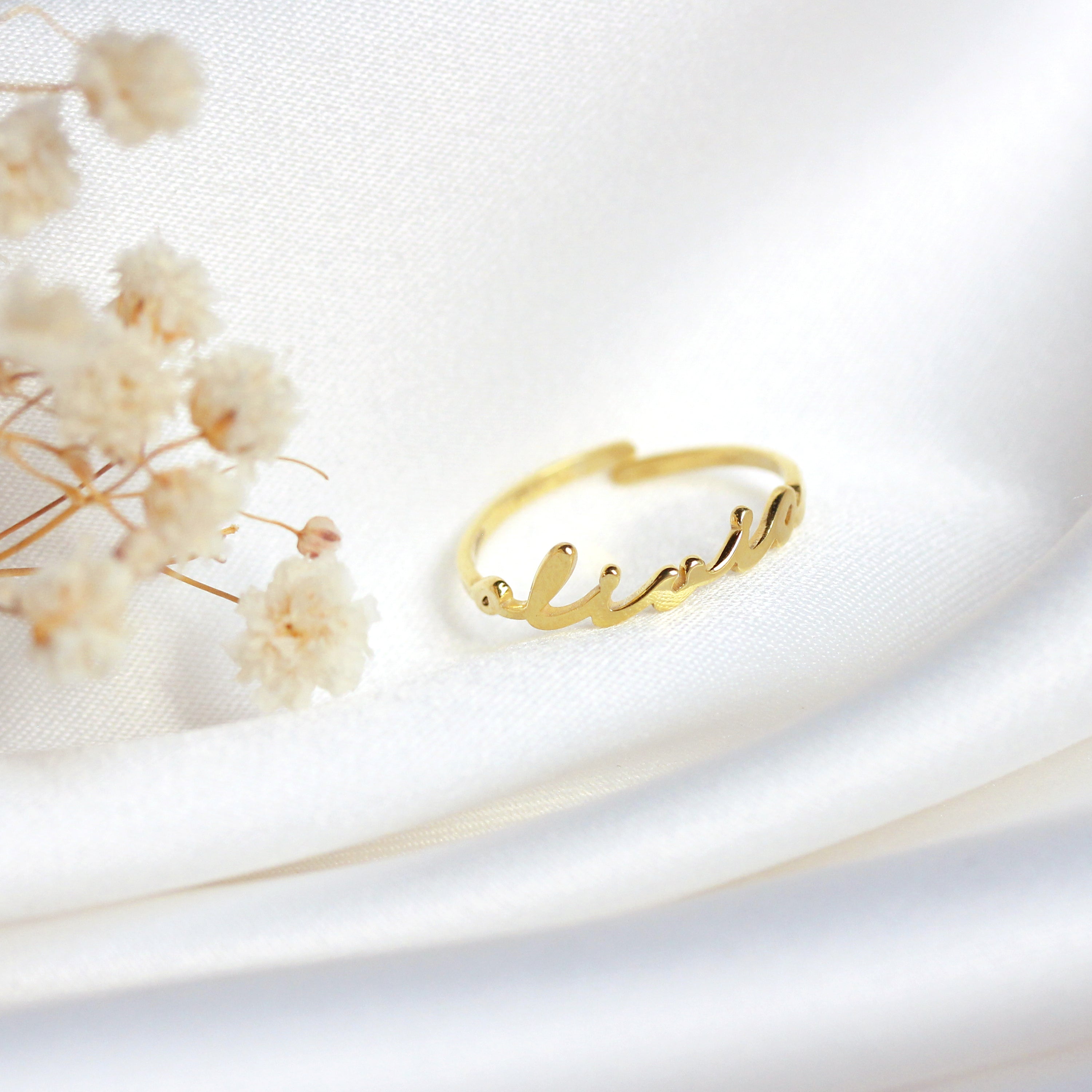 Personalised Sterling Silver Name Adjustable Ring