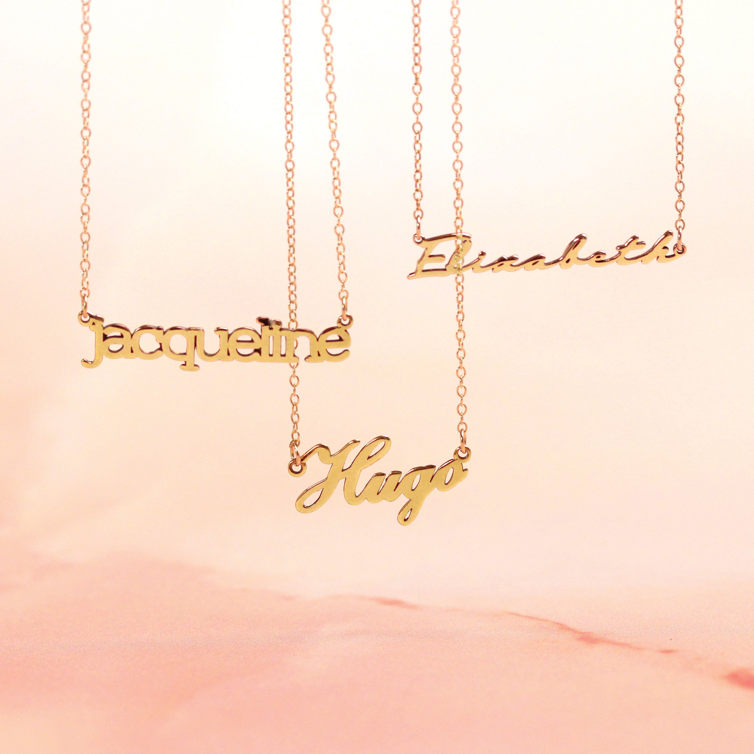 Personalised 9ct Gold Name Necklace
