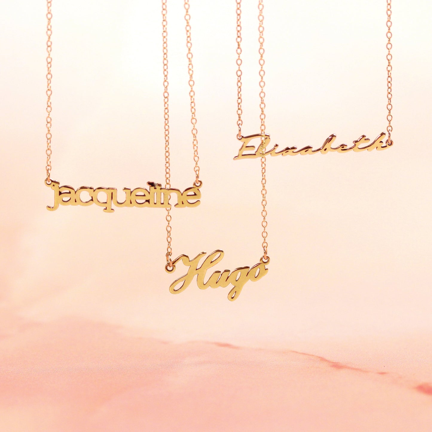 Personalised 9ct Gold Name Necklace jewellerybox