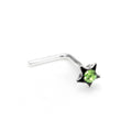 Sterling Silver 3mm Crystal Flower L Shaped Nose Studs