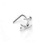 Sterling Silver Dolphin L-Shaped Nose Stud