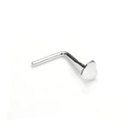 Sterling Silver 3mm Heart L-Shaped Nose Stud