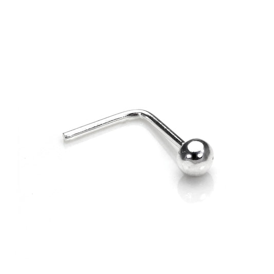 Sterling Silver Ball End L-Shaped Nose Stud