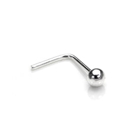 Sterling Silver Ball End L-Shaped Nose Stud