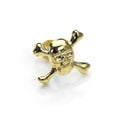9ct Yellow Gold Skull & Crossbones Mens Stud Single Earring