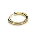 9ct Yellow Gold Capped 11mm Mens Hoop Single Earring