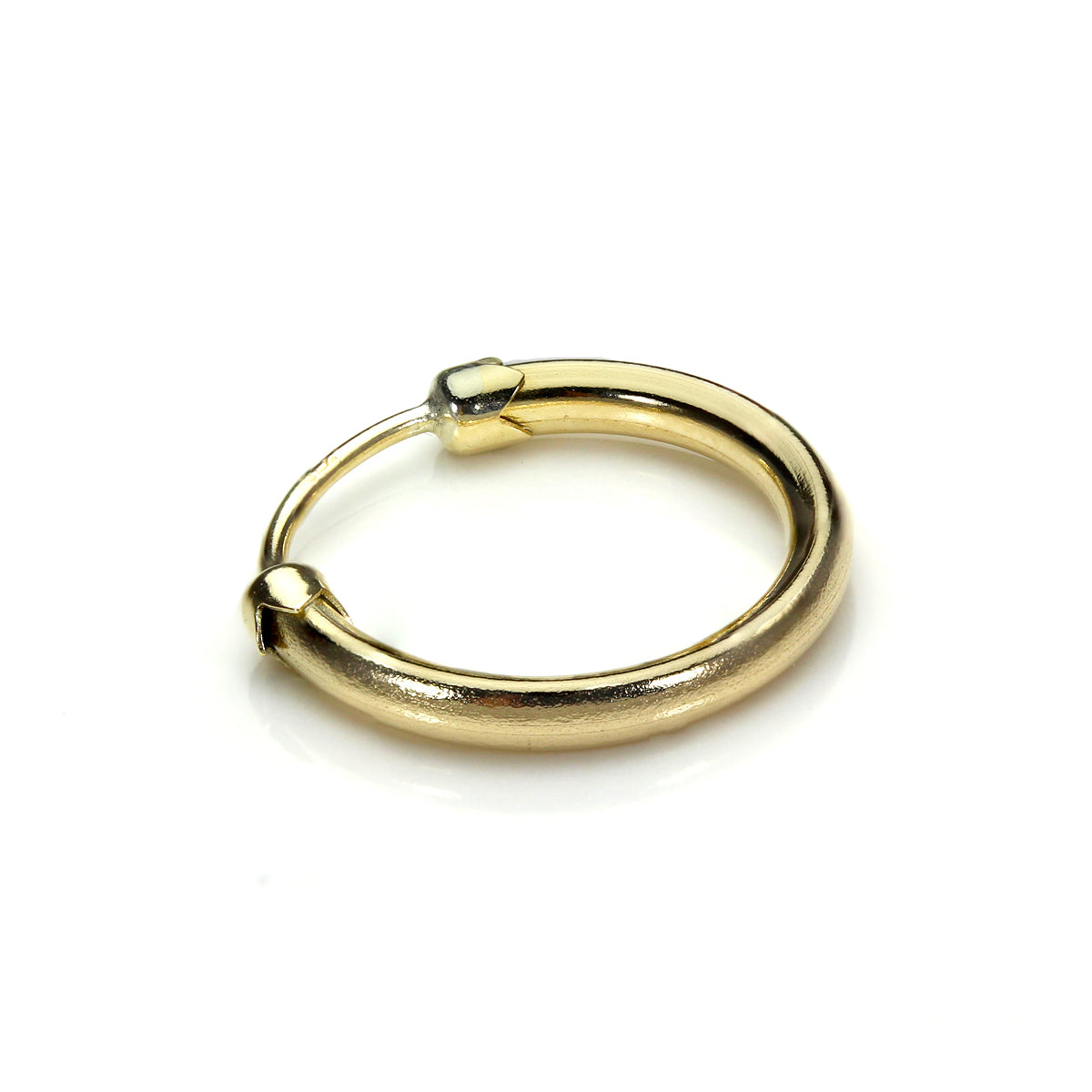 9ct Yellow Gold Capped 11mm Mens Hoop Single Earring