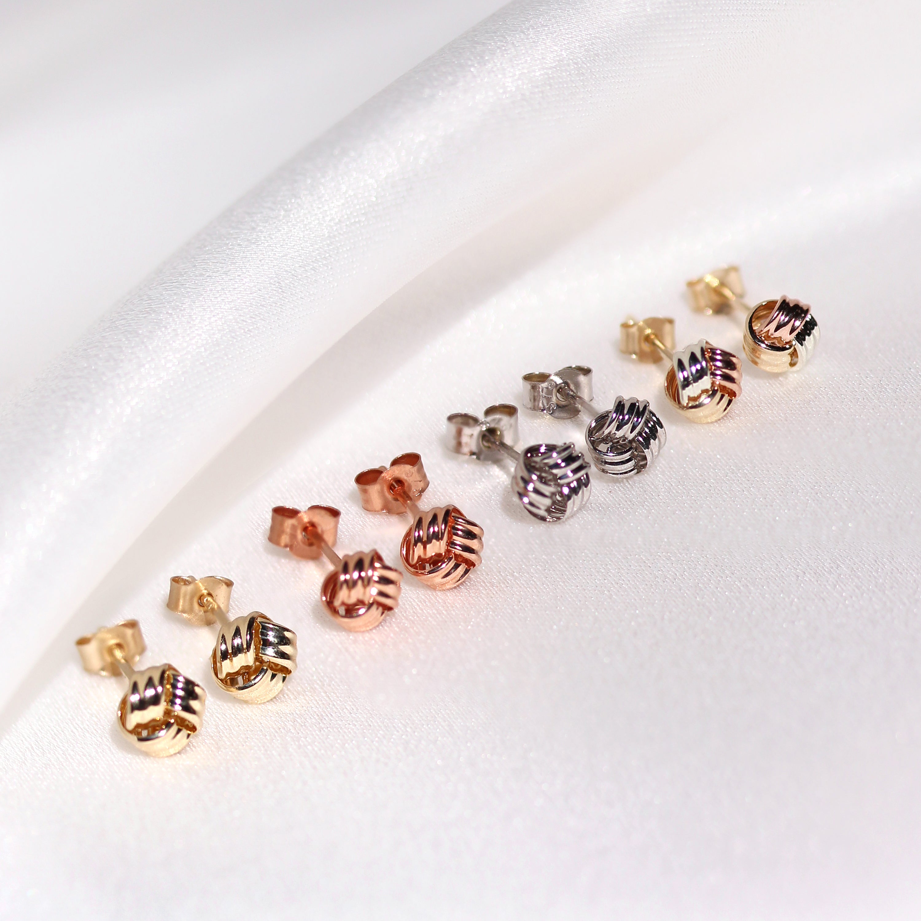 9ct Yellow Gold 5mm Knot Stud Earrings