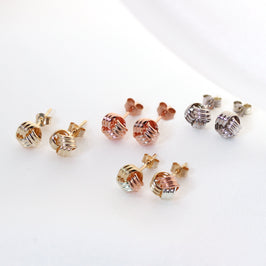 9ct Yellow Gold 6mm Knot Stud Earrings