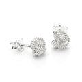 Sterling Silver Beaded Knot Stud Earrings