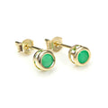 9ct Yellow Gold Gemstone & Crystal 4mm Stud Earrings