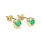 9ct Yellow Gold Gemstone & Crystal 4mm Stud Earrings