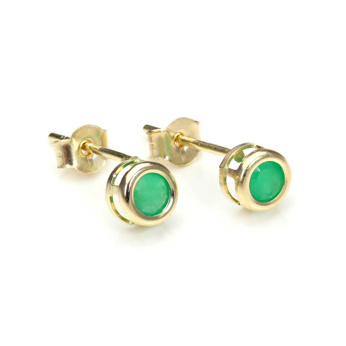 9ct Yellow Gold Gemstone & Crystal 4mm Stud Earrings