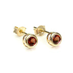 9ct Yellow Gold Gemstone & Crystal 4mm Stud Earrings