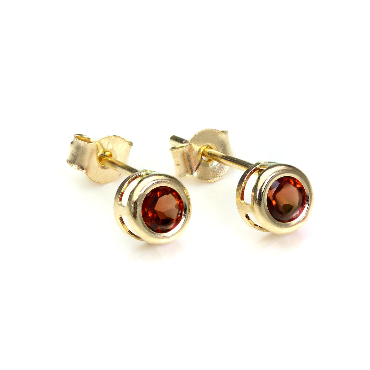 9ct Yellow Gold Gemstone & Crystal 4mm Stud Earrings