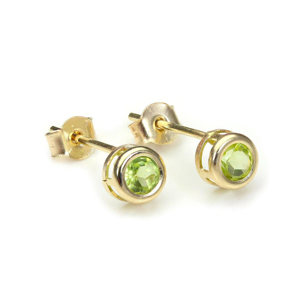 9ct Yellow Gold Gemstone & Crystal 4mm Stud Earrings