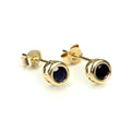 9ct Yellow Gold Gemstone & Crystal 4mm Stud Earrings