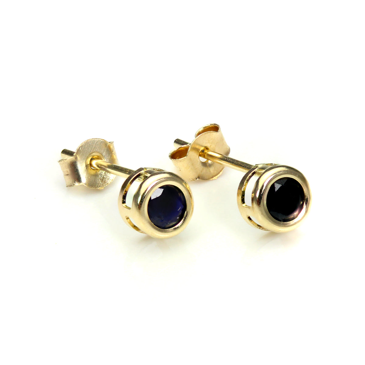 9ct Yellow Gold Gemstone & Crystal 4mm Stud Earrings