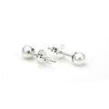 Sterling Silver Pearl Round Stud Earrings