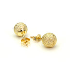 9ct Yellow Gold Frosted Ball Stud Earrings