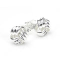 Sterling Silver 8mm 3-Strand Knot Stud Earrings
