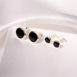 Sterling Silver Onyx Stud Earrings
