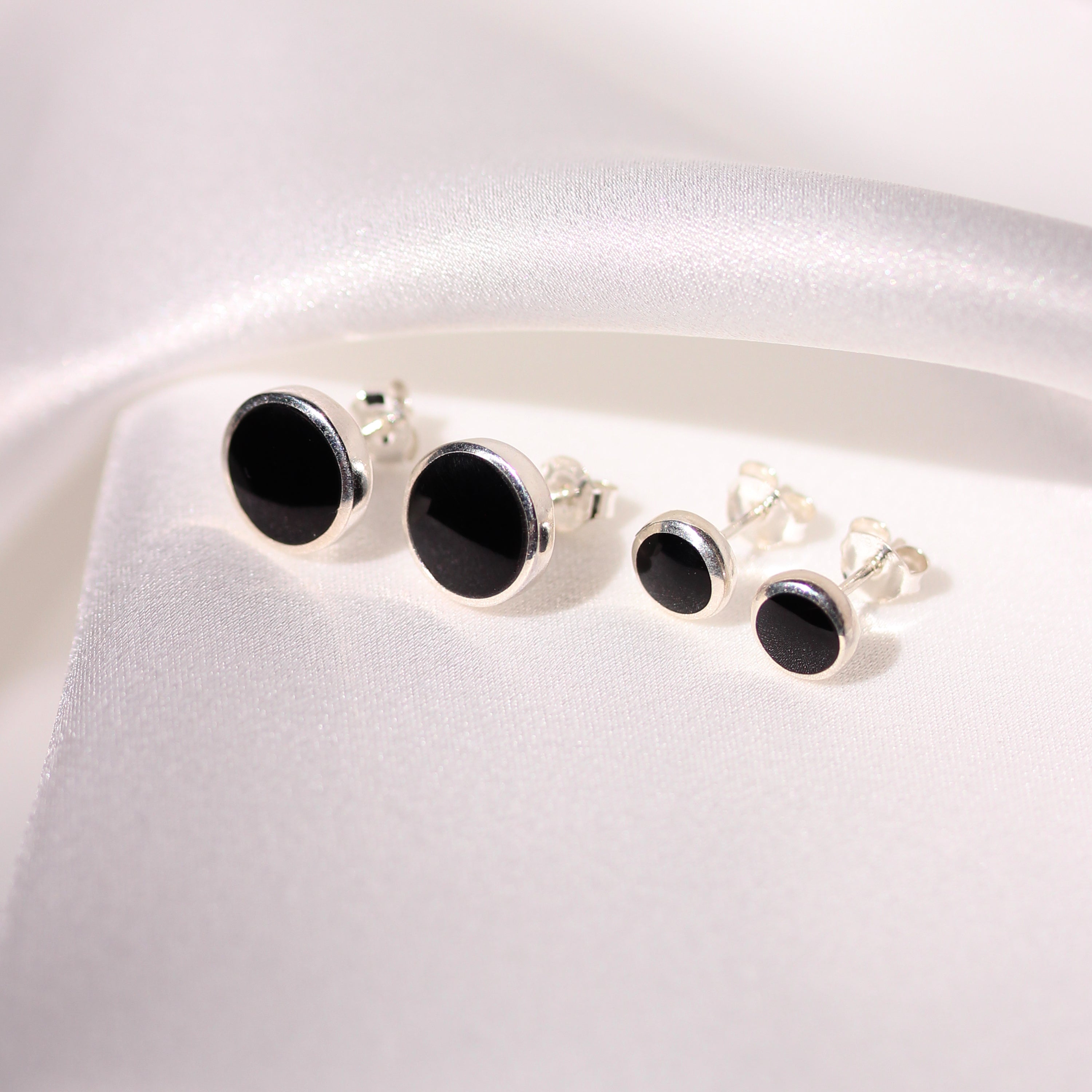 Sterling Silver Onyx Stud Earrings