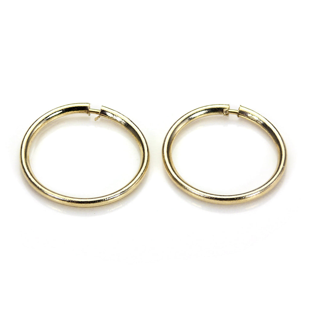 9ct Gold Lightweight Plain 10mm Hoop Sleeper Earring Hoops
