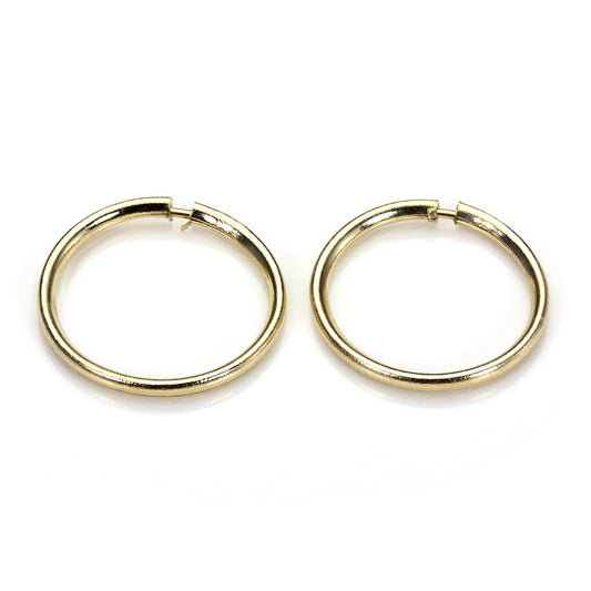 9ct Gold Lightweight Plain 10mm Hoop Sleeper Earring Hoops