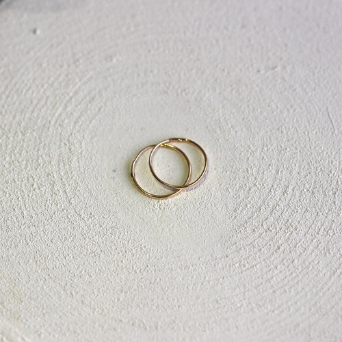 9ct Gold Lightweight Plain 10mm Hoop Sleeper Earring Hoops