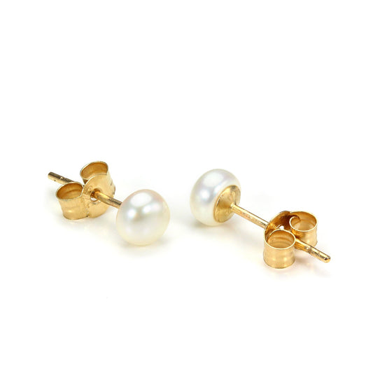 9ct Gold 4mm Freshwater Pearl Stud Earrings - jewellerybox
