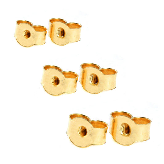 9 Karat Gold Schmetterlingsverschluss Ringel für Ohrstecker 3mm 4mm 5mm