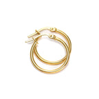 9ct Gold Snap Down Hoop Sleeper Earrings - 10mm - 24mm