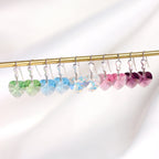 Sterling Silver & CZ Crystal 10mm Heart Earrings - 5 Colours