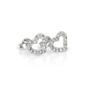 Sterling Silver & CZ Crystal Encrusted Open Heart Stud Earrings - 6 Colours