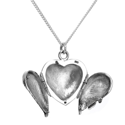 Sterling Silver Angel Winged Locket Necklace on Chain