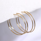 9ct Gold 21mm Lightweight Sleeper Hoop Earrings - Plain - Diamond Cut - Hoops - Sleepers