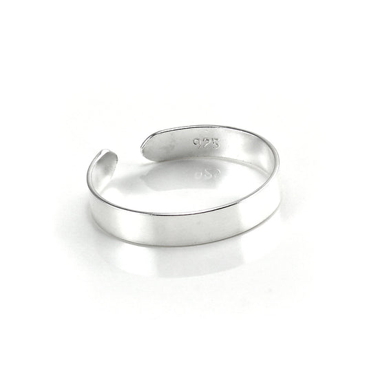 Sterling Silver 2mm Adjustable Plain Toe Ring