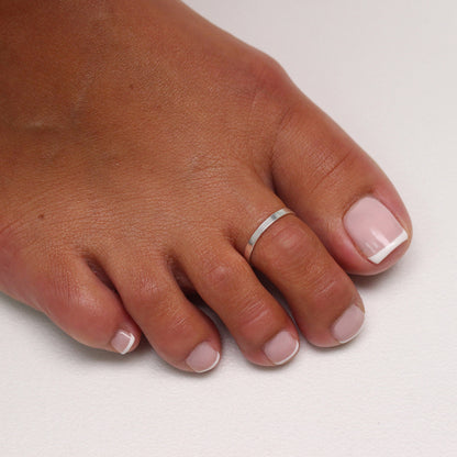 Sterling Silver 2mm Adjustable Plain Toe Ring