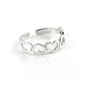 Plain Sterling Silver 4mm Adjustable Inverted Hearts Band Toe Ring